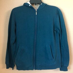 Jay Day zip up blue green jacket with fuzzy inside